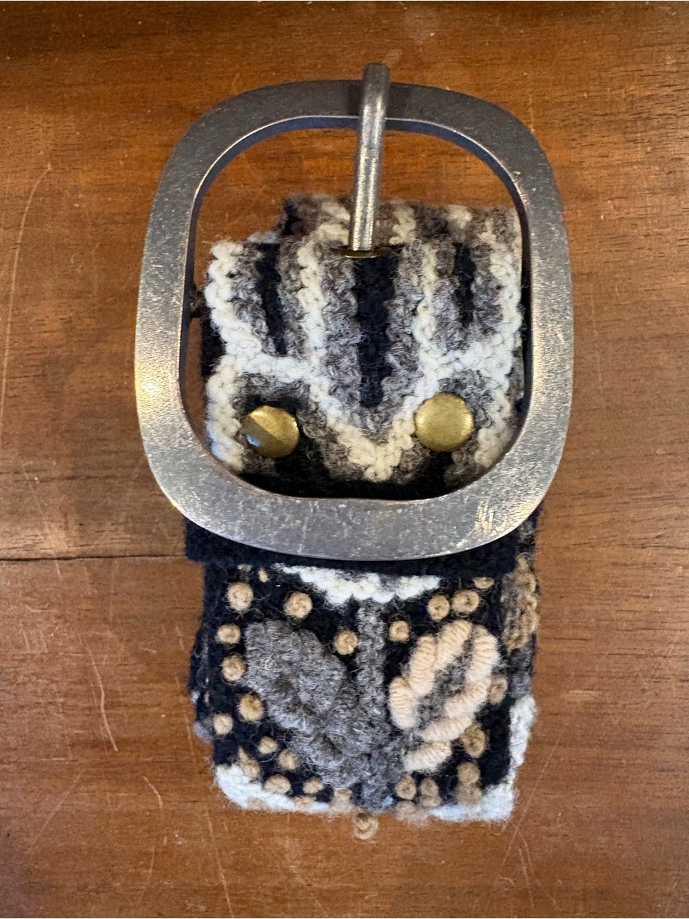 Jenny Krauss Cozy Knit belt .Black base. Size S.
